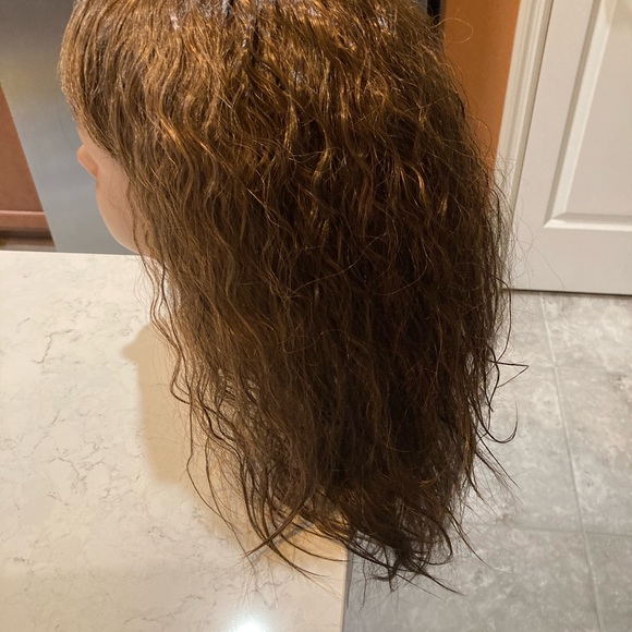 Kanekalon Long Brown Curly Wavy Wig Natural Brown Blend - Picture 3 of 5